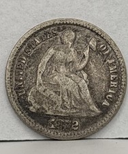 1872 Seated Liberty Silver Half Dime