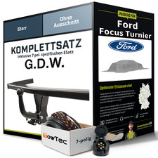 Für FORD Focus Turnier I Typ DNW Anhängerkupplung starr +eSatz 7pol 03- NEU