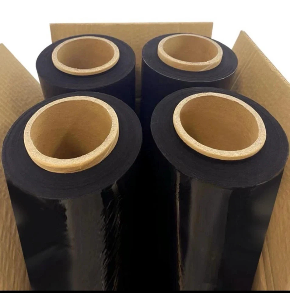 18" x 1500' 80 Gauge 4 Rolls Pallet Wrap Stretch Film Hand Shrink Wrap Black NEW - Image 2 of 3