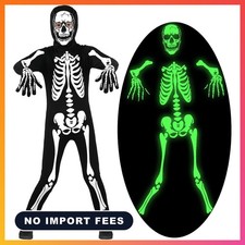 Skeleton Costume Kids Boys Scary Halloween Glow in the Dark Skeleton Costume