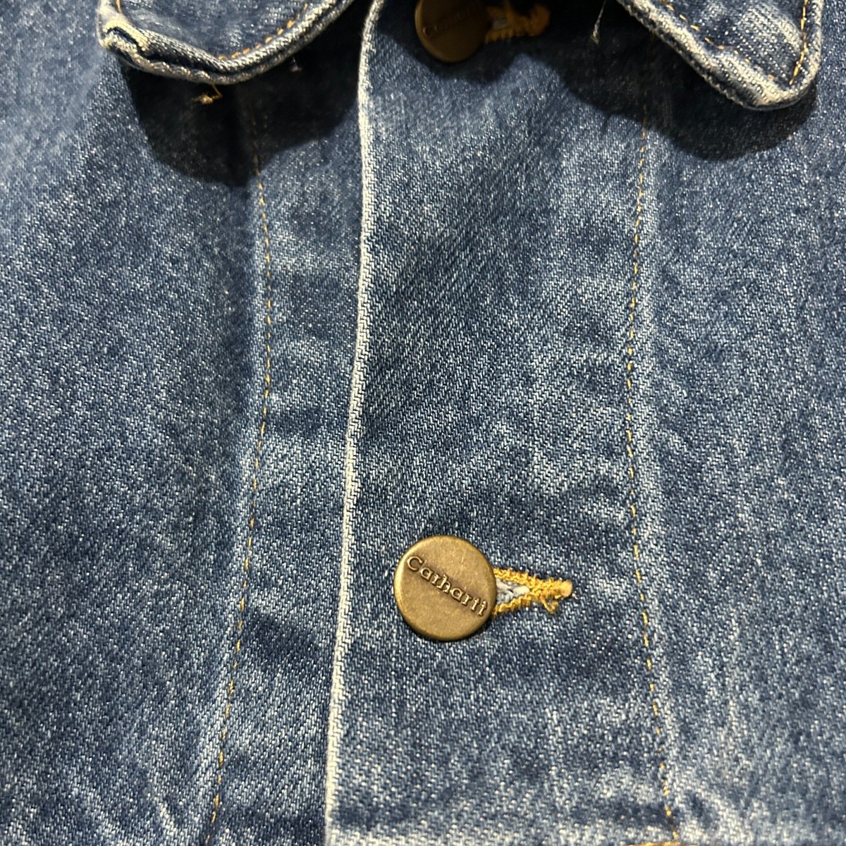 Vintage Y2K Carhartt Denim Trucker Jacket Men 2XLT Blue J12 DST 
