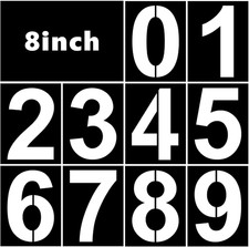 8 Inch Number Stencils for Painting, 0-9 Address Number Stencil Set Reusable