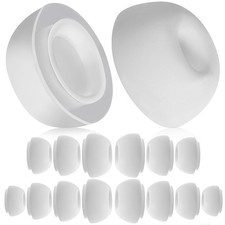 8 Pairs Reusable Silicone Ear Tips for Earphones White Comfortable Fit