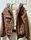 O’neil Plaid Wool Jacket Youth Size Large Fur Lined Hoodie. — photo 2
