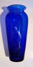    Large Hand blown Cobalt Blue Glass Vase, 1 Foot by 6 Inch Circumference