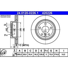 2x ATE 24.0120-0226.1 Bremsscheibe für BMW Z4 E89 Bremsscheiben