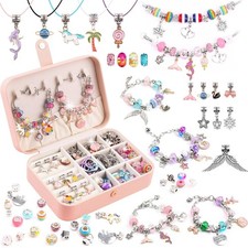 DIY Charm Bracelet Making Kit Jewelry Making Supplies 120Pcs Charm Bracelet