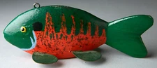 EXCELLENT WISCONSIN ~ BRANDEN VETTERRECK LDF ~ FISH SPEARING DECOY~FOLK ART LURE