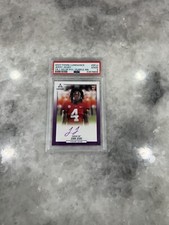 2020 Panini Luminance Jerry Jeudy Year One Rooke Auto Purple Ink /5 Or Less PSA