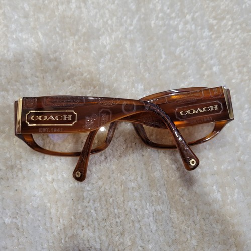 Coach Rowan Eyeglasses Sunglasses Frames Amber Horn (S827) 58-16-125 Wrap - Picture 2 of 12