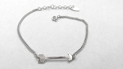 hot trend Celebrity style plain solid Arrow bracelet .925 Sterling Silver Bracel