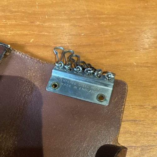 Billetera vintage de licencia de conducir y seguro con clips para llaves en billetera de cuero - Imagen 6 de 6