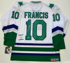 RON FRANCIS SIGNED HARTFORD WHALERS CCM JERSEY BECKETT COA LARGE