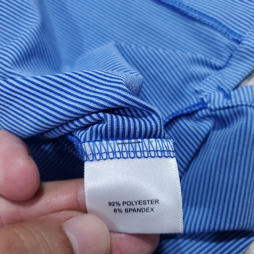 Peter Millar Summer Comfort Polo Shirt Youth Large Blue Striped Performance Golf - Picture 9 of 11