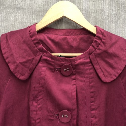 Ambition Womens Swing Coat Size Large Light Plum Round Collar Fabric Buttons - Picture 2 of 15