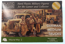 WW2V15026 15mm German Medium Trucks Plastic Soldier 1/100 NEW IN BOX WW2