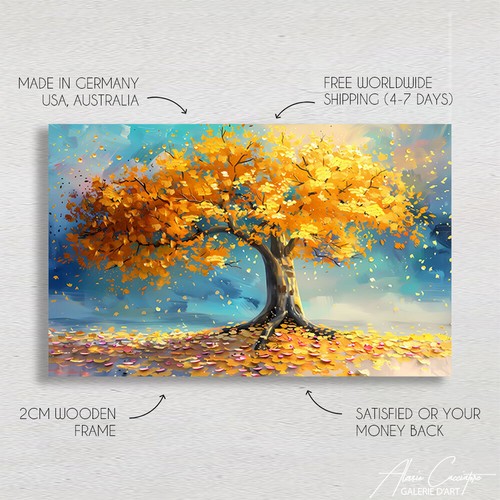 Large Tree Of Life Wall Decor - Colorful Canvas Wall - Abstract Modern Wall Art - Picture 8 of 10