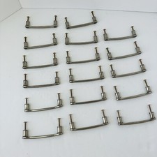 Brushed Nickle Cabinet Drawer Pulls Handles Hardware Lot Of 17