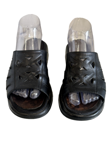 Dansko Pantolette Sandale Chunky Plateau Y2K 90er Gr. 37 schwarz Leder 6,5-7