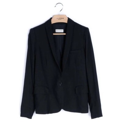 Isabel Marant Etoile Black Linen Viscose Blend Blazer Coat Jacket 38 = 6 US = M