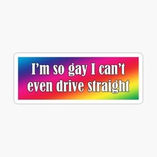 Soy tan gay que ni siquiera puedo conducir recto arco iris lindo divertido amor es amor pegatina
