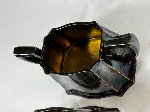 1930 Motor Yacht Stevena Harkness Family Gorham Silver Plate Teapot Bowl Creamer - Picture 15 of 24