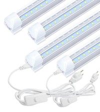 T8 4FT LED Shop Light Fixture 40W 6500K Ceiling Tube Light Bulb With US Plug