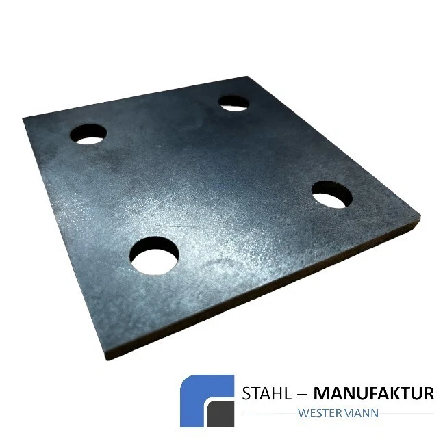 MARKENLOS Ankerplatte gelocht Stahlplatte Kopfplatte Fußplatte Laserzuschnitte Stahl