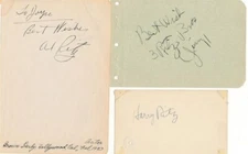 Harry, Al, & Jimmy Ritz- Signed 3 Vintage Pages (The Ritz Brothers)