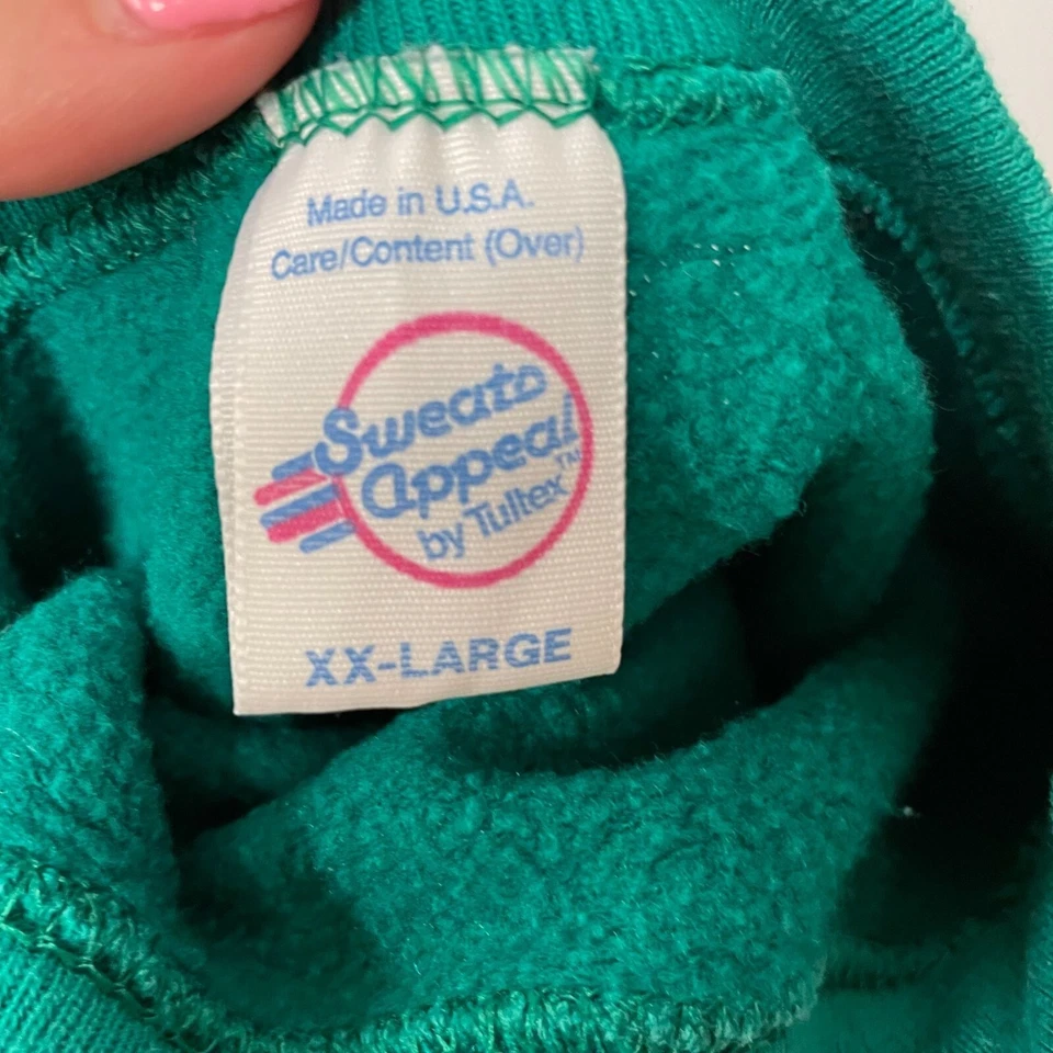 Sudadera De Colección Años 70 80 Tultex Verde Entrenamiento Atlético Gimnasio RAGLAN 50/50 EE. UU. XXL Foto 3 de 4