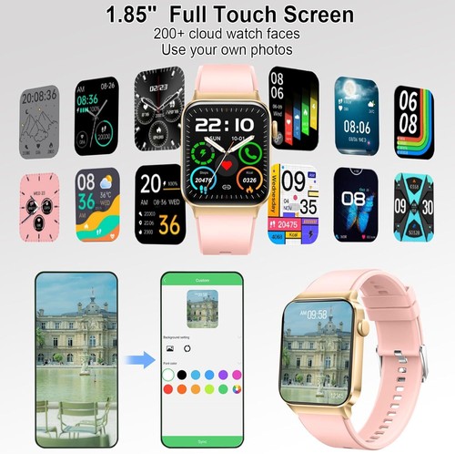 Smartwatch Uomo Donna con Effettua o Risposta Chiamate, 1.85" Orologio Digitale - Zdjęcie 40 z 43