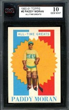1960-61 TOPPS HOCKEY #2 Paddy Moran HOF KSA 10 GEM-MINT Quebec All-Time Great