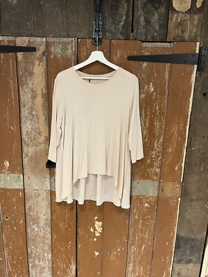 Marks & Spencer Top 3/4 Sleeve Blush Pink Round Neck Women's UK 20 Brand New