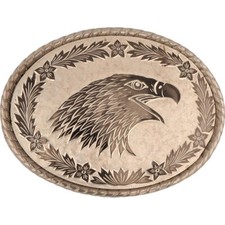 New Eagle Veteran American Pride Western Patriotic Biker NOS Vintage Belt Buckle