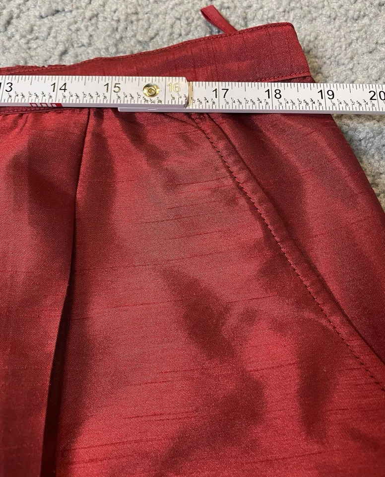 90s Larry Levine Woman’s Dress Pants 18W Red High Rise Straight Leg Formal Party - Image 4 of 4