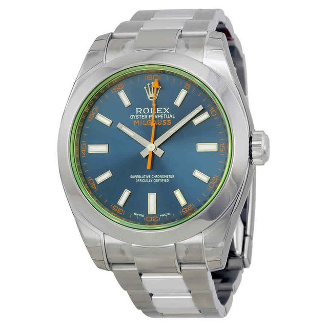 Rolex Milgauss Blue Men's Black Hour 