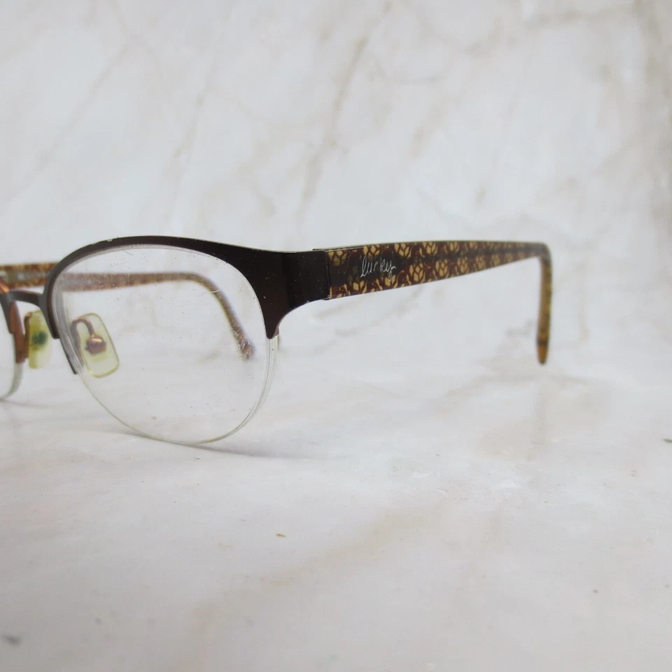 Marco de gafas Lucky You Coastal para mujer marrón floral borde medio ovalado 49-18-135 Foto 2 de 4