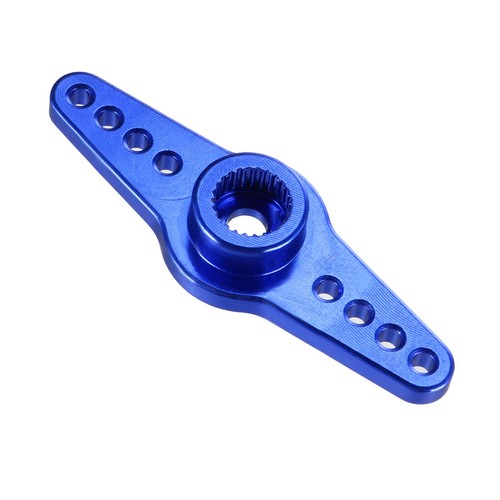 Aluminum Servo Horn 25T 21A Blue, 3mm Hole Double Arm for Futaba - Picture 2 of 4