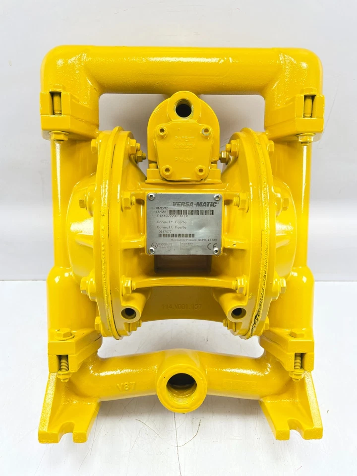 Versa-Matic E1AA2R229C- Atex Double Diaphragm Pump Aluminum Air Operated Buna 1″ - Image 3 of 4