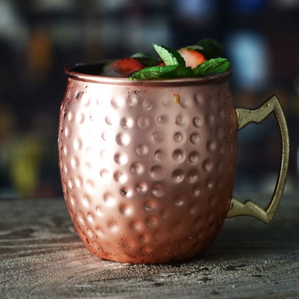 550ml 18 Ounces Hammered Copper Plated Moscow Mule Mug Beer Cup Coffee