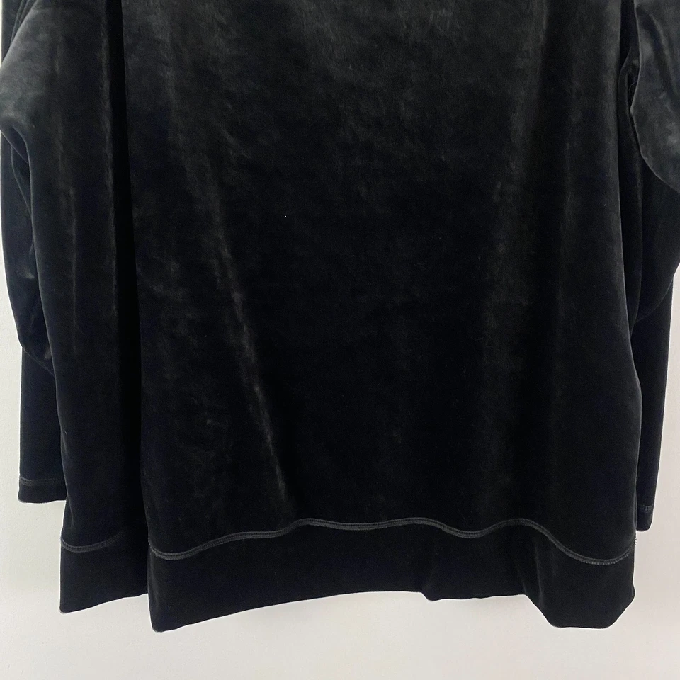 Sudadera pulóver de terciopelo suave Woman Within talla 2X negra manga larga Foto 3 de 4
