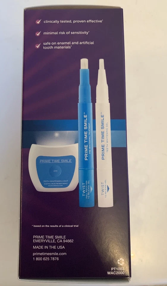 KIT DE LUZ CLAREADORA DENTES PRIME TIME SMILE lacrado - Imagem 3 de 4