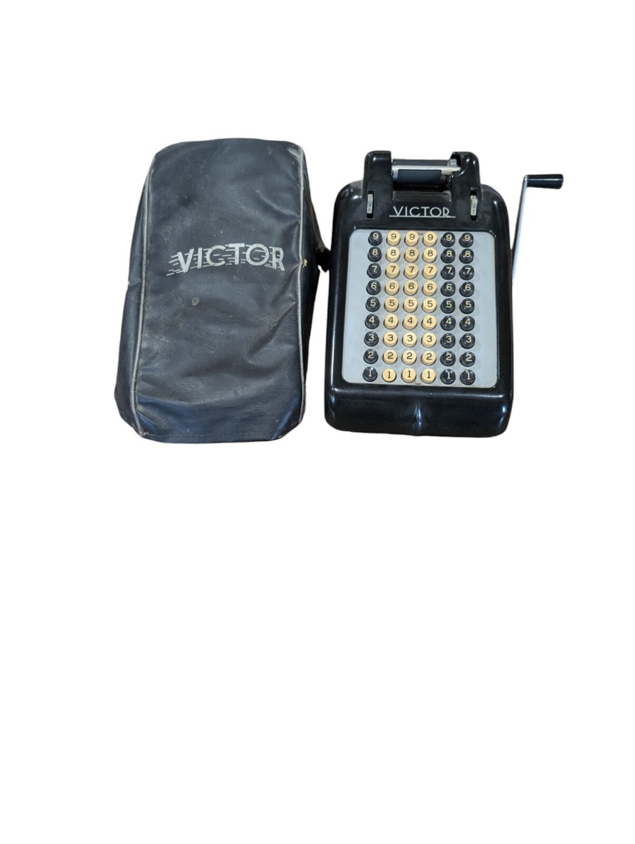 Vintage VICTOR Champion 6 Column Hand Crank Adding Machine. | eBay