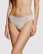 $60 Else Women's Ivory Kaia Mid-Rise Lace Thong Panties Size XS