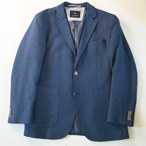 Tailorbyrd 38 S Blau Baumwolle Wolle Herren Blazer Anzug Jacke Sport Mantel