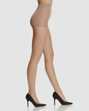 Natori Women's Beige Matte Micro Control Top Pantyhose Size L