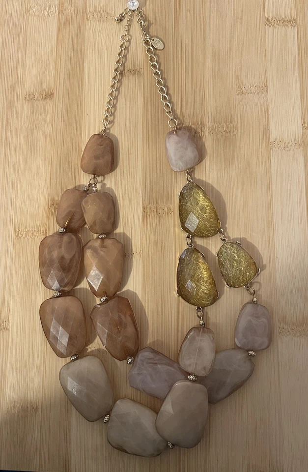 Collar grueso dorado, tostado y naranja 20" Foto 2 de 4