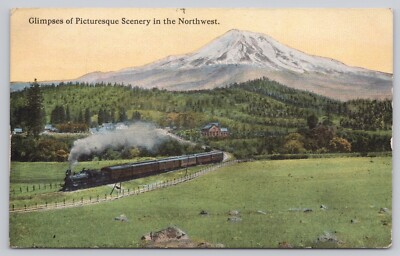 Glimpses Picturesque Scenery In The Northwest Railroad Mountain Postcard c1915