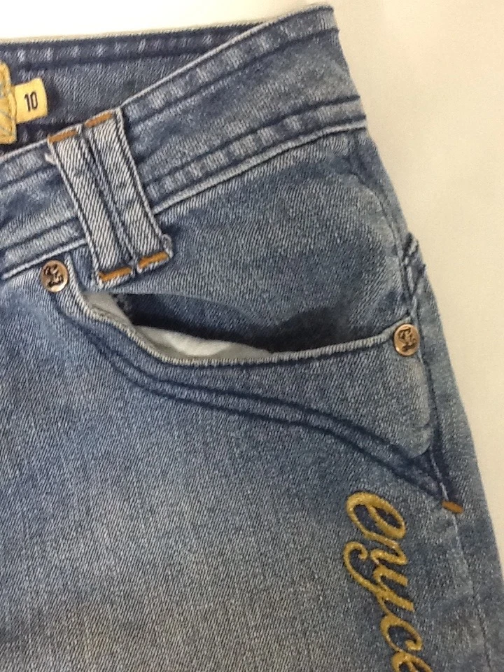 St894 Enyce 女孩蓝色牛仔裤 Capris 短裤 10 码 — 第 3/4 张图片