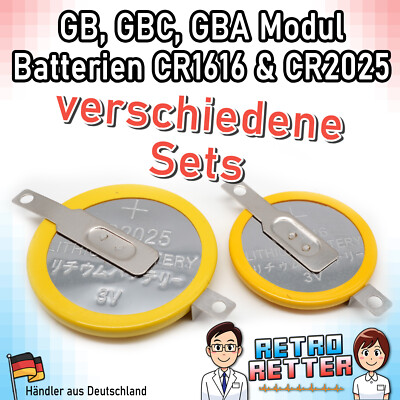 3V GameBoy Spiel Speicher Batterie Knopfzelle Lötfahne Pokemon Mario Spielstand